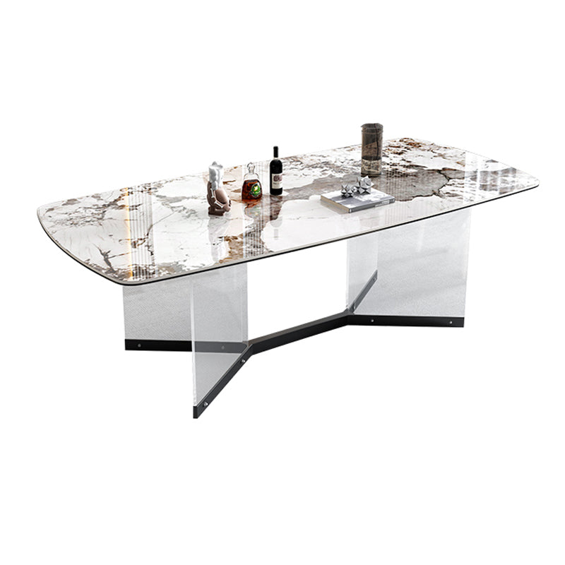 Contemporary 1/4/5/6/7 Pieces Dining Set Trestle Table Table Set for Home Use Clearhalo 'Dining Room Sets' 'Dining Tables & Seating' 'dining_room_set' 'furn' 'furn_dining_room_set' 'Furniture' 'furniture_dining_room_set' 'Kitchen & Dining Furniture' 4977691