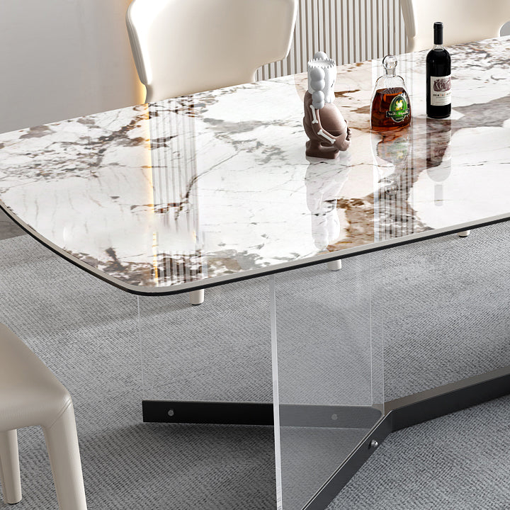 Contemporary 1/4/5/6/7 Pieces Dining Set Trestle Table Table Set for Home Use Clearhalo 'Dining Room Sets' 'Dining Tables & Seating' 'dining_room_set' 'furn' 'furn_dining_room_set' 'Furniture' 'furniture_dining_room_set' 'Kitchen & Dining Furniture' 4977692