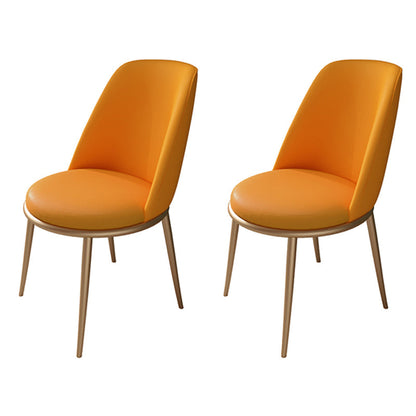 Glam 1/2/4/5 Pieces Iron Dinette Set with Sintered Stone Top Rectangle Dining Table Set 2 Orange Chairs Clearhalo 'Dining Room Sets' 'Dining Tables & Seating' 'dining_room_set' 'furn' 'furn_dining_room_set' 'Furniture' 'furniture_dining_room_set' 'Kitchen & Dining Furniture' 4977703