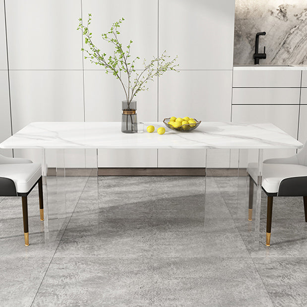 Modern 1/2/5/7 Pieces Dining Set Rectangle Stone Dining Table for Dining Room Clearhalo 'Dining Room Sets' 'Dining Tables & Seating' 'dining_room_set' 'furn' 'furn_dining_room_set' 'Furniture' 'furniture_dining_room_set' 'Kitchen & Dining Furniture' 4977759