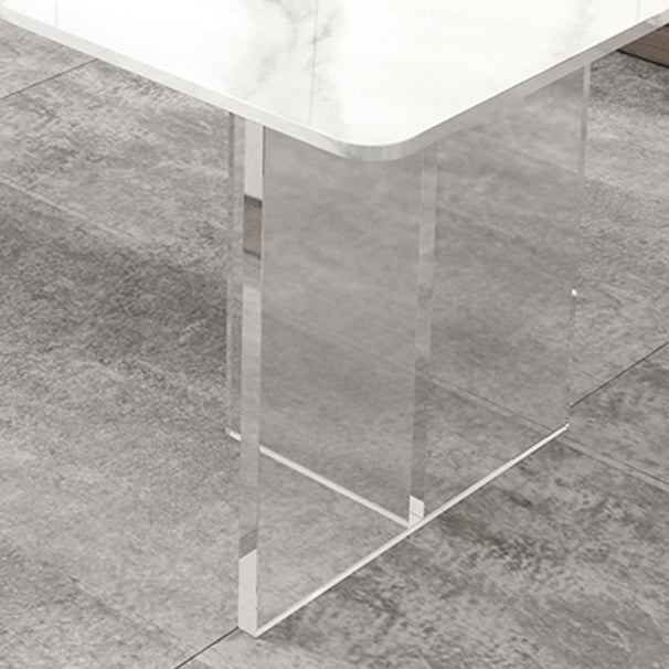 Modern 1/2/5/7 Pieces Dining Set Rectangle Stone Dining Table for Dining Room Clearhalo 'Dining Room Sets' 'Dining Tables & Seating' 'dining_room_set' 'furn' 'furn_dining_room_set' 'Furniture' 'furniture_dining_room_set' 'Kitchen & Dining Furniture' 4977763