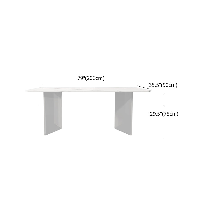 Modern 1/2/5/7 Pieces Dining Set Rectangle Stone Dining Table for Dining Room Clearhalo 'Dining Room Sets' 'Dining Tables & Seating' 'dining_room_set' 'furn' 'furn_dining_room_set' 'Furniture' 'furniture_dining_room_set' 'Kitchen & Dining Furniture' 4977774