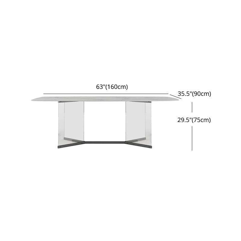 Modern 1/3/4/5/6 Pieces Dining Set Rectangle Sintered Stone Dining Table Set Clearhalo 'Dining Room Sets' 'Dining Tables & Seating' 'dining_room_set' 'furn' 'furn_dining_room_set' 'Furniture' 'furniture_dining_room_set' 'Kitchen & Dining Furniture' 4977789