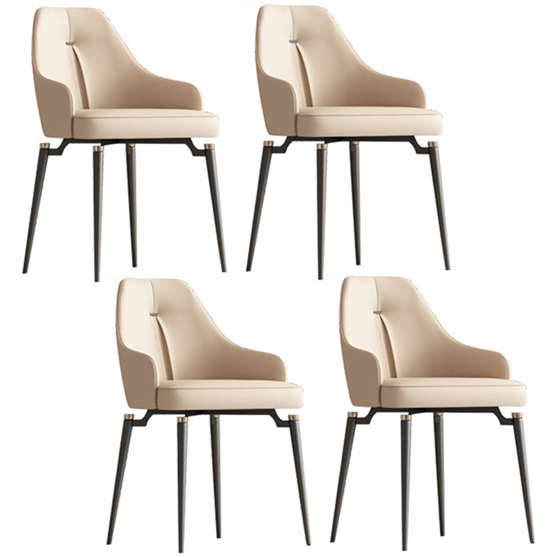 Luxury 1/3/4/6/7 Pieces Dining Set Sintered Stone Dining Table with Leather Chairs 4 Beige Chairs Clearhalo 'Dining Room Sets' 'Dining Tables & Seating' 'dining_room_set' 'furn' 'furn_dining_room_set' 'Furniture' 'furniture_dining_room_set' 'Kitchen & Dining Furniture' 4977793