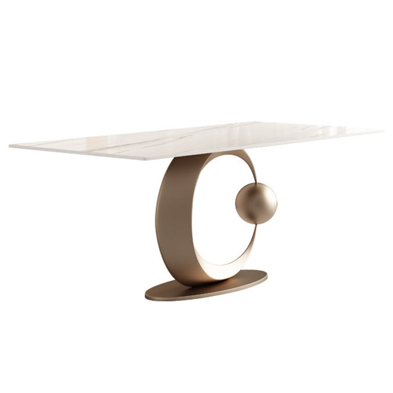 Luxury 1/3/4/6/7 Pieces Dining Set Sintered Stone Dining Table with Leather Chairs Clearhalo 'Dining Room Sets' 'Dining Tables & Seating' 'dining_room_set' 'furn' 'furn_dining_room_set' 'Furniture' 'furniture_dining_room_set' 'Kitchen & Dining Furniture' 4977797