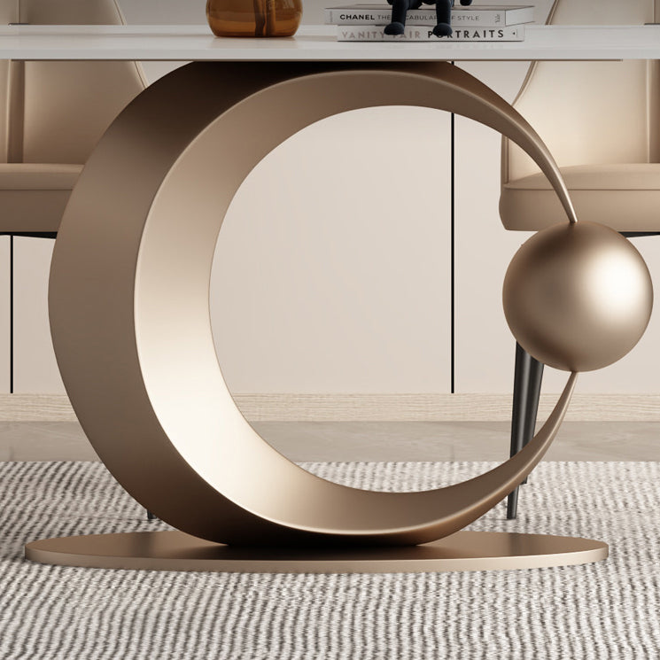 Luxury 1/3/4/6/7 Pieces Dining Set Sintered Stone Dining Table with Leather Chairs Clearhalo 'Dining Room Sets' 'Dining Tables & Seating' 'dining_room_set' 'furn' 'furn_dining_room_set' 'Furniture' 'furniture_dining_room_set' 'Kitchen & Dining Furniture' 4977800