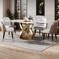 Glam 1/2/5/6/7 Pieces Dining Set Sintered Stone Dining Table Set for Dining Areas 6 Pieces: Table, 5 Chairs Clearhalo 'Dining Room Sets' 'Dining Tables & Seating' 'dining_room_set' 'furn' 'furn_dining_room_set' 'Furniture' 'furniture_dining_room_set' 'Kitchen & Dining Furniture' 4977830