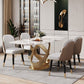 Glam 1/2/5/6/7 Pieces Dining Set Sintered Stone Dining Table Set for Dining Areas 5 Pieces: Table, 4 Chairs Clearhalo 'Dining Room Sets' 'Dining Tables & Seating' 'dining_room_set' 'furn' 'furn_dining_room_set' 'Furniture' 'furniture_dining_room_set' 'Kitchen & Dining Furniture' 4977831
