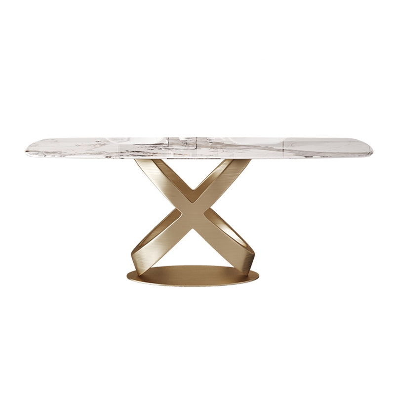 Glam 1/2/5/6/7 Pieces Dining Set Sintered Stone Dining Table Set for Dining Areas Clearhalo 'Dining Room Sets' 'Dining Tables & Seating' 'dining_room_set' 'furn' 'furn_dining_room_set' 'Furniture' 'furniture_dining_room_set' 'Kitchen & Dining Furniture' 4977832