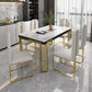 Traditional Luxury Dining Table Sintered Stone White Dining Table with Gold Frame 55.1"L x 31.5"W x 29.5"H Without Chairs Clearhalo 'Dining Tables & Seating' 'Dining Tables' 'dining_table' 'furn' 'furn_dining_table' 'Furniture' 'furniture_dining_table' 'Kitchen & Dining Furniture' 'kitchen' 'kitchen_dining_table' 4977841