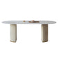Traditional Luxury Dining Table Oval Sintered Stone Table with Double Pedestal Base Clearhalo 'Dining Tables & Seating' 'Dining Tables' 'dining_table' 'furn' 'furn_dining_table' 'Furniture' 'furniture_dining_table' 'Kitchen & Dining Furniture' 'kitchen' 'kitchen_dining_table' 4977857