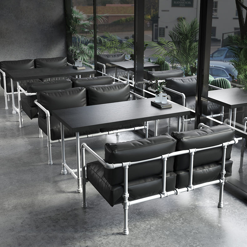 Industrial Style Dining Table Solid Wood Dining Table with Trestle Base Clearhalo 'Dining Tables & Seating' 'Dining Tables' 'dining_table' 'furn' 'furn_dining_table' 'Furniture' 'furniture_dining_table' 'Kitchen & Dining Furniture' 'kitchen' 'kitchen_dining_table' 4977866