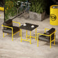 Industrial Style Dining Table Solid Wood Dining Table with Trestle Base Yellow 27.6"L x 27.6"W x 29.5"H Without Chairs Clearhalo 'Dining Tables & Seating' 'Dining Tables' 'dining_table' 'furn' 'furn_dining_table' 'Furniture' 'furniture_dining_table' 'Kitchen & Dining Furniture' 'kitchen' 'kitchen_dining_table' 4977867