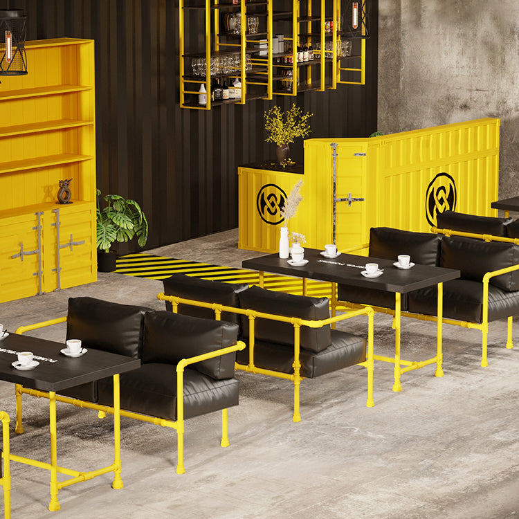 Industrial Style Dining Table Solid Wood Dining Table with Trestle Base Clearhalo 'Dining Tables & Seating' 'Dining Tables' 'dining_table' 'furn' 'furn_dining_table' 'Furniture' 'furniture_dining_table' 'Kitchen & Dining Furniture' 'kitchen' 'kitchen_dining_table' 4977874