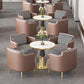 Luxury Sintered Stone Top Dining Table Round Table with Gold Metal Pedestal Clearhalo 'Dining Tables & Seating' 'Dining Tables' 'dining_table' 'furn' 'furn_dining_table' 'Furniture' 'furniture_dining_table' 'Kitchen & Dining Furniture' 'kitchen' 'kitchen_dining_table' 4977885