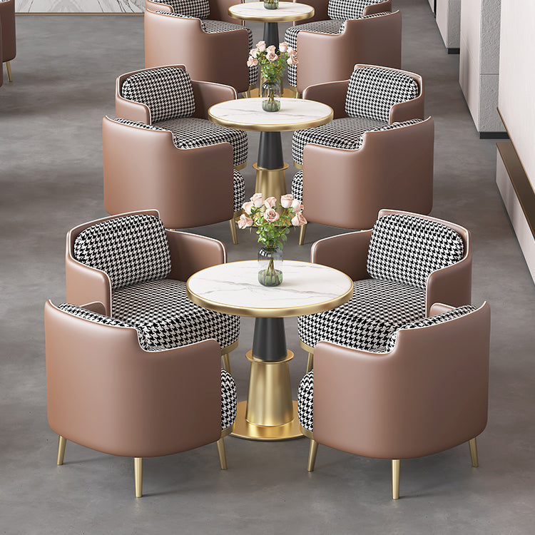 Luxury Sintered Stone Top Dining Table Round Table with Gold Metal Pedestal Clearhalo 'Dining Tables & Seating' 'Dining Tables' 'dining_table' 'furn' 'furn_dining_table' 'Furniture' 'furniture_dining_table' 'Kitchen & Dining Furniture' 'kitchen' 'kitchen_dining_table' 4977885