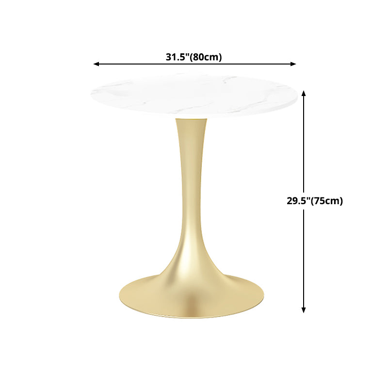 Luxury Sintered Stone Top Dining Table Round Table with Gold Metal Pedestal Clearhalo 'Dining Tables & Seating' 'Dining Tables' 'dining_table' 'furn' 'furn_dining_table' 'Furniture' 'furniture_dining_table' 'Kitchen & Dining Furniture' 'kitchen' 'kitchen_dining_table' 4977896