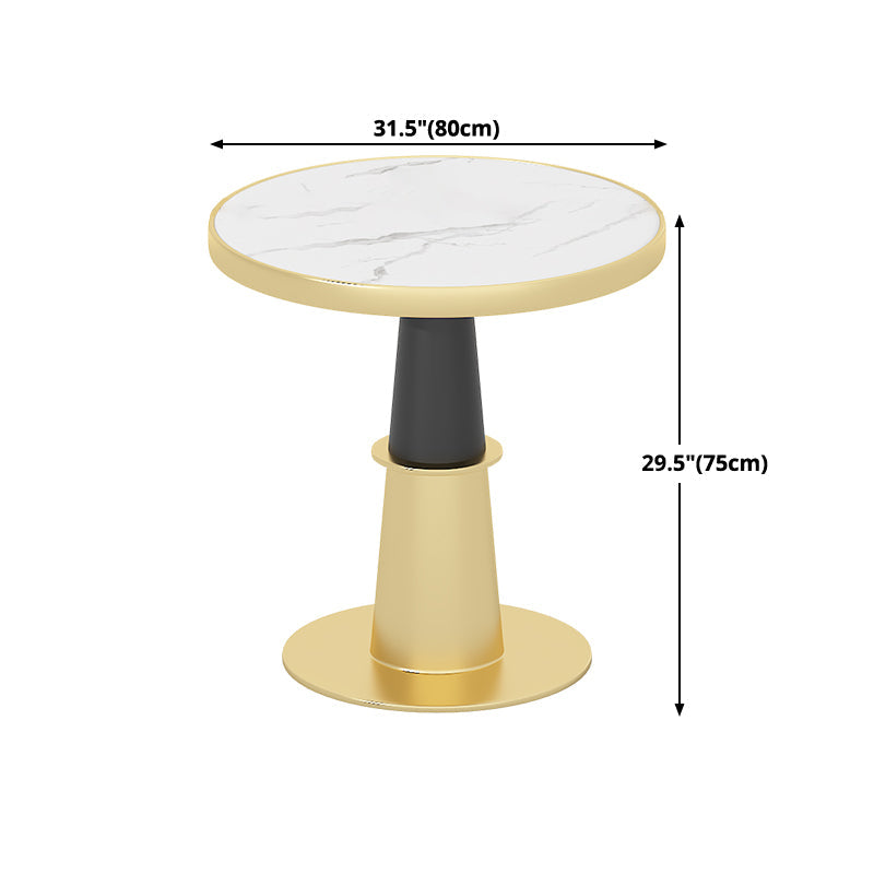 Luxury Sintered Stone Top Dining Table Round Table with Gold Metal Pedestal Clearhalo 'Dining Tables & Seating' 'Dining Tables' 'dining_table' 'furn' 'furn_dining_table' 'Furniture' 'furniture_dining_table' 'Kitchen & Dining Furniture' 'kitchen' 'kitchen_dining_table' 4977898