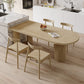 Irregular Shape Pine Wood Table for Restaurant Nature Island Table with 3 Legs 70.9"L x 31.5"W x 29.5"H Without Chairs Clearhalo 'Dining Tables & Seating' 'Dining Tables' 'dining_table' 'furn' 'furn_dining_table' 'Furniture' 'furniture_dining_table' 'Kitchen & Dining Furniture' 'kitchen' 'kitchen_dining_table' 4977900