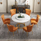 Sintered Stone Top Rotatable Round Table Modern Dining Table with Pedestal Base White Without Chairs Clearhalo 'Dining Tables & Seating' 'Dining Tables' 'dining_table' 'furn' 'furn_dining_table' 'Furniture' 'furniture_dining_table' 'Kitchen & Dining Furniture' 'kitchen' 'kitchen_dining_table' 4977930
