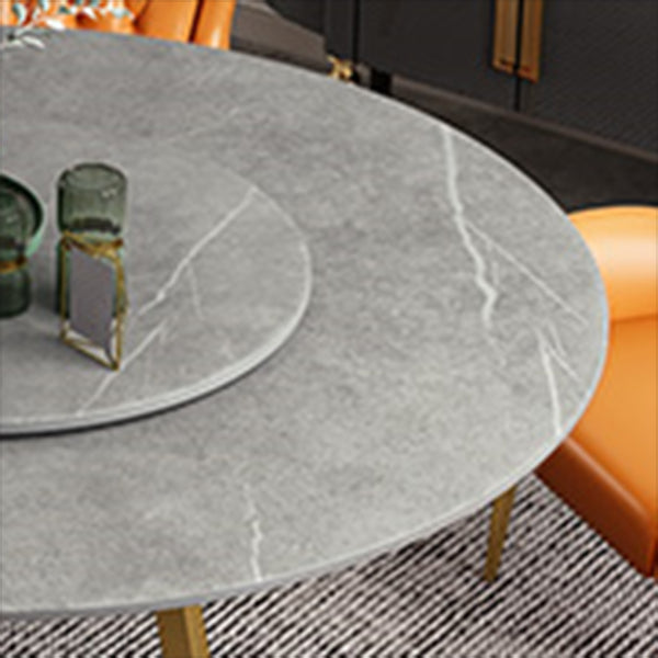 Sintered Stone Top Rotatable Round Table Modern Dining Table with Pedestal Base Clearhalo 'Dining Tables & Seating' 'Dining Tables' 'dining_table' 'furn' 'furn_dining_table' 'Furniture' 'furniture_dining_table' 'Kitchen & Dining Furniture' 'kitchen' 'kitchen_dining_table' 4977935