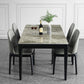 Rectangle 4 Legs Modern Dining Table Grey Tone Fixed Table of Sintered Stone 59.1"L x 35.4"W x 29.5"H Without Chairs Clearhalo 'Dining Tables & Seating' 'Dining Tables' 'dining_table' 'furn' 'furn_dining_table' 'Furniture' 'furniture_dining_table' 'Kitchen & Dining Furniture' 'kitchen' 'kitchen_dining_table' 4977941