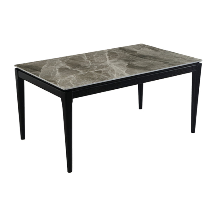 Rectangle 4 Legs Modern Dining Table Grey Tone Fixed Table of Sintered Stone Clearhalo 'Dining Tables & Seating' 'Dining Tables' 'dining_table' 'furn' 'furn_dining_table' 'Furniture' 'furniture_dining_table' 'Kitchen & Dining Furniture' 'kitchen' 'kitchen_dining_table' 4977943