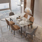 Stone Top Dining Table Modern Rectangle Dining Table with 4 Legs in Black Grey Without Chairs Clearhalo 'Dining Tables & Seating' 'Dining Tables' 'dining_table' 'furn' 'furn_dining_table' 'Furniture' 'furniture_dining_table' 'Kitchen & Dining Furniture' 'kitchen' 'kitchen_dining_table' 4977981