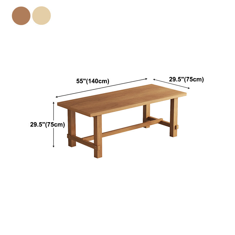 Modern Ash Wood Table for Restaurant Rectangle Dining Table with Trestle Base Clearhalo 'Dining Tables & Seating' 'Dining Tables' 'dining_table' 'furn' 'furn_dining_table' 'Furniture' 'furniture_dining_table' 'Kitchen & Dining Furniture' 'kitchen' 'kitchen_dining_table' 4978003