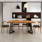 Pine Wood Top Dining Table Modern Rectangle Table with Sled Base 70.9"L x 31.5"W x 29.5"H Clearhalo 'Dining Tables & Seating' 'Dining Tables' 'dining_table' 'Furniture' 'furniture_dining_table' 'Kitchen & Dining Furniture' 'kitchen' 'kitchen_dining_table' 4978009