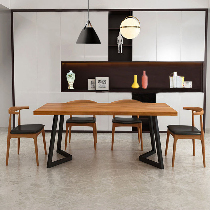 Pine Wood Top Dining Table Modern Rectangle Table with Sled Base 70.9"L x 31.5"W x 29.5"H Clearhalo 'Dining Tables & Seating' 'Dining Tables' 'dining_table' 'Furniture' 'furniture_dining_table' 'Kitchen & Dining Furniture' 'kitchen' 'kitchen_dining_table' 4978009