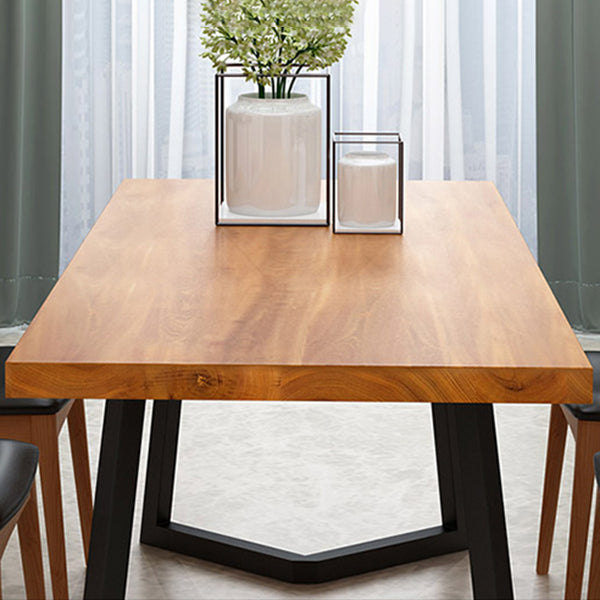 Pine Wood Top Dining Table Modern Rectangle Table with Sled Base Clearhalo 'Dining Tables & Seating' 'Dining Tables' 'dining_table' 'Furniture' 'furniture_dining_table' 'Kitchen & Dining Furniture' 'kitchen' 'kitchen_dining_table' 4978013