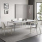 Stone Top Dining Table Contemporary Rectangle Dining Table with 4 Legs in White 78.7"L x 31.5"W x 29.5"H Clearhalo 'Dining Tables & Seating' 'Dining Tables' 'dining_table' 'Furniture' 'furniture_dining_table' 'Kitchen & Dining Furniture' 'kitchen' 'kitchen_dining_table' 4978055