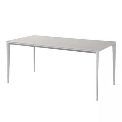 Stone Top Dining Table Contemporary Rectangle Dining Table with 4 Legs in White Clearhalo 'Dining Tables & Seating' 'Dining Tables' 'dining_table' 'Furniture' 'furniture_dining_table' 'Kitchen & Dining Furniture' 'kitchen' 'kitchen_dining_table' 4978057