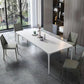 Stone Top Dining Table Contemporary Rectangle Dining Table with 4 Legs in White Clearhalo 'Dining Tables & Seating' 'Dining Tables' 'dining_table' 'Furniture' 'furniture_dining_table' 'Kitchen & Dining Furniture' 'kitchen' 'kitchen_dining_table' 4978062
