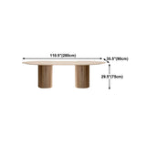 Modern Pine Wood Table for Restaurant Oval Dining Table with Double Pedestal Base Clearhalo 'Dining Tables & Seating' 'Dining Tables' 'dining_table' 'furn' 'furn_dining_table' 'Furniture' 'furniture_dining_table' 'Kitchen & Dining Furniture' 'kitchen' 'kitchen_dining_table' 4978086