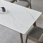 Modern Stone Dining Site Table 4 Wood Legs Rectangle Home Dining Table Clearhalo 'Dining Tables & Seating' 'Dining Tables' 'dining_table' 'furn' 'furn_dining_table' 'Furniture' 'furniture_dining_table' 'Kitchen & Dining Furniture' 'kitchen' 'kitchen_dining_table' 4978095