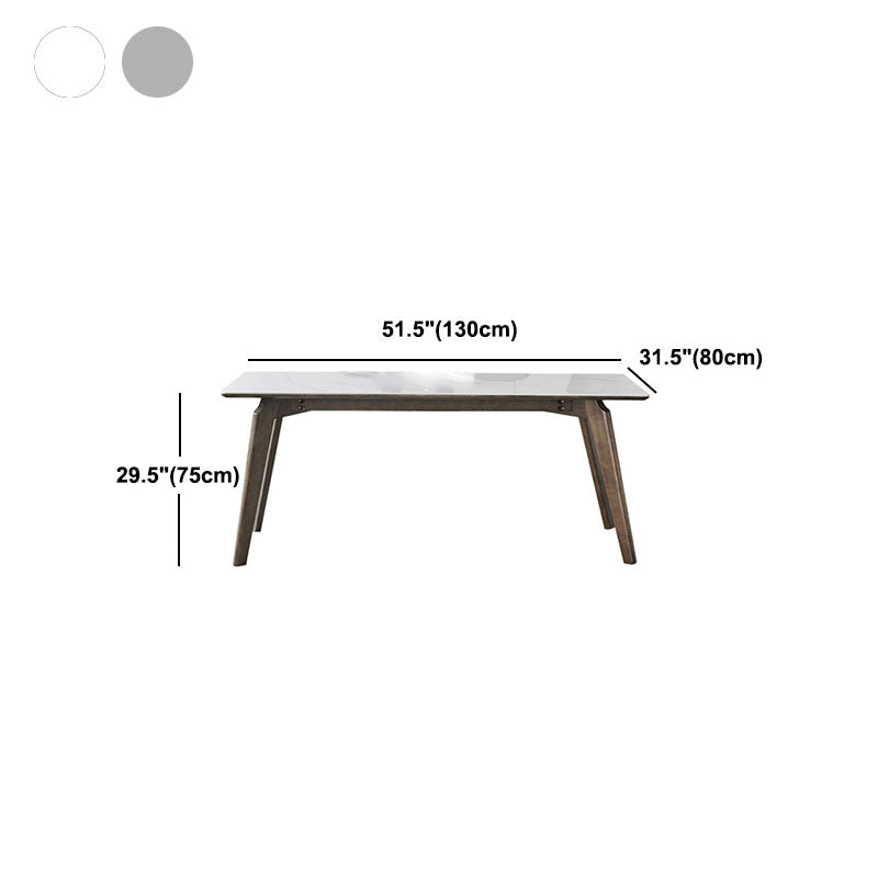 Modern Stone Dining Site Table 4 Wood Legs Rectangle Home Dining Table Clearhalo 'Dining Tables & Seating' 'Dining Tables' 'dining_table' 'furn' 'furn_dining_table' 'Furniture' 'furniture_dining_table' 'Kitchen & Dining Furniture' 'kitchen' 'kitchen_dining_table' 4978097