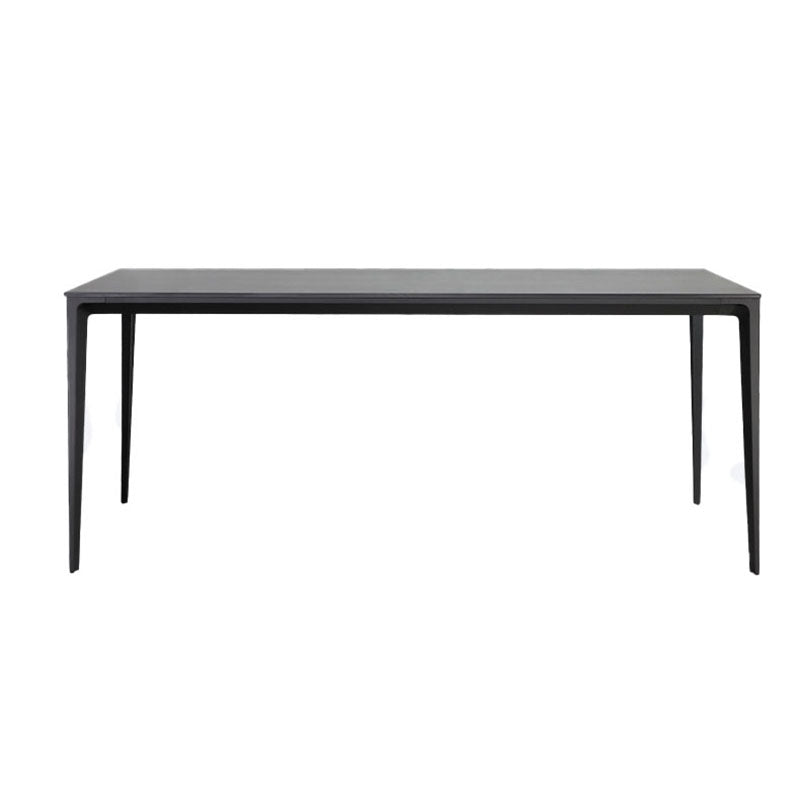 Stone Top Dining Table Modern Dining Table with 4 Metal Legs Black 51.2"L x 27.6"W x 29.5"H Clearhalo 'Dining Tables & Seating' 'Dining Tables' 'dining_table' 'Furniture' 'furniture_dining_table' 'Kitchen & Dining Furniture' 'kitchen' 'kitchen_dining_table' 4978106