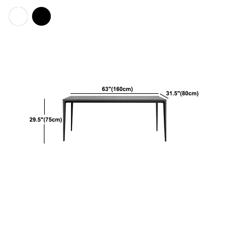 Stone Top Dining Table Modern Dining Table with 4 Metal Legs Clearhalo 'Dining Tables & Seating' 'Dining Tables' 'dining_table' 'Furniture' 'furniture_dining_table' 'Kitchen & Dining Furniture' 'kitchen' 'kitchen_dining_table' 4978113