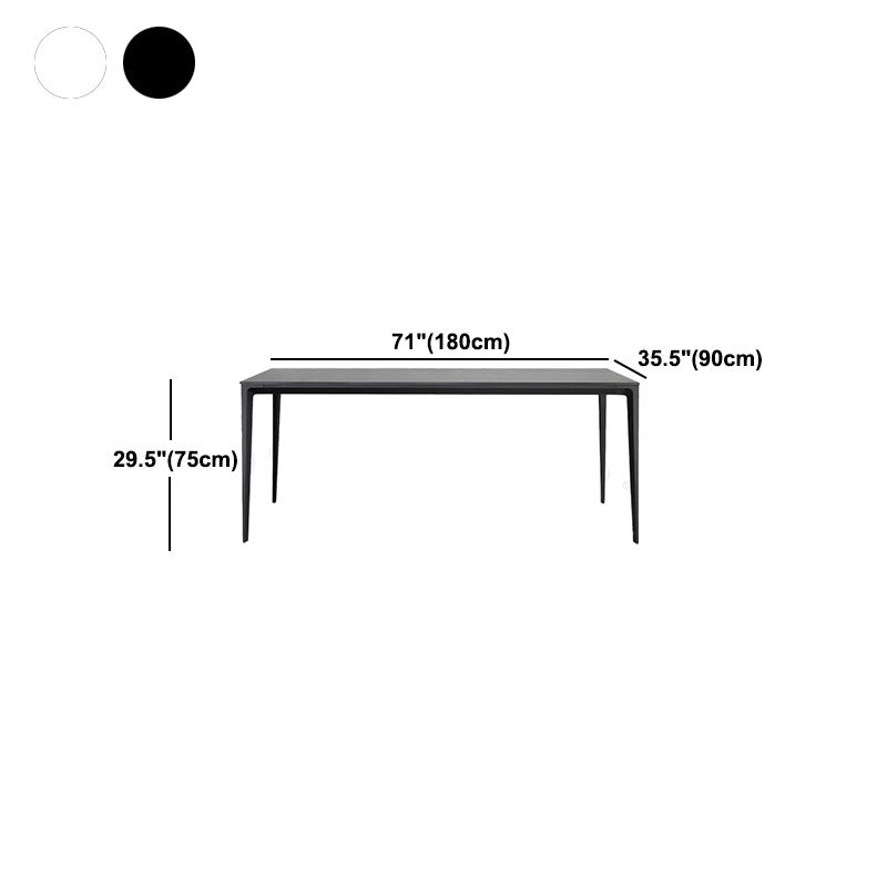 Stone Top Dining Table Modern Dining Table with 4 Metal Legs Clearhalo 'Dining Tables & Seating' 'Dining Tables' 'dining_table' 'Furniture' 'furniture_dining_table' 'Kitchen & Dining Furniture' 'kitchen' 'kitchen_dining_table' 4978114
