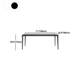 Stone Top Dining Table Modern Dining Table with 4 Metal Legs Clearhalo 'Dining Tables & Seating' 'Dining Tables' 'dining_table' 'Furniture' 'furniture_dining_table' 'Kitchen & Dining Furniture' 'kitchen' 'kitchen_dining_table' 4978114
