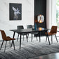 Stone Top Dining Table Industrial Rectangle Table with 4 Legs Black 55.1"L x 31.5"W x 29.5"H Without Chairs Clearhalo 'Dining Tables & Seating' 'Dining Tables' 'dining_table' 'furn' 'furn_dining_table' 'Furniture' 'furniture_dining_table' 'Kitchen & Dining Furniture' 'kitchen' 'kitchen_dining_table' 4978115