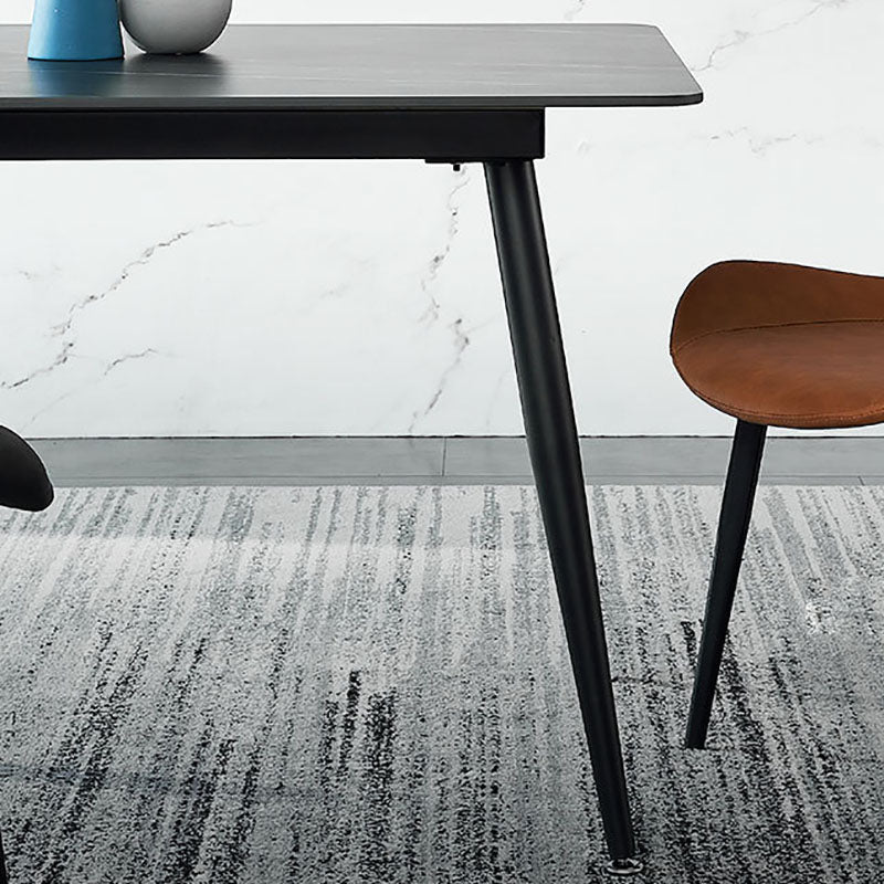 Stone Top Dining Table Industrial Rectangle Table with 4 Legs Clearhalo 'Dining Tables & Seating' 'Dining Tables' 'dining_table' 'furn' 'furn_dining_table' 'Furniture' 'furniture_dining_table' 'Kitchen & Dining Furniture' 'kitchen' 'kitchen_dining_table' 4978123