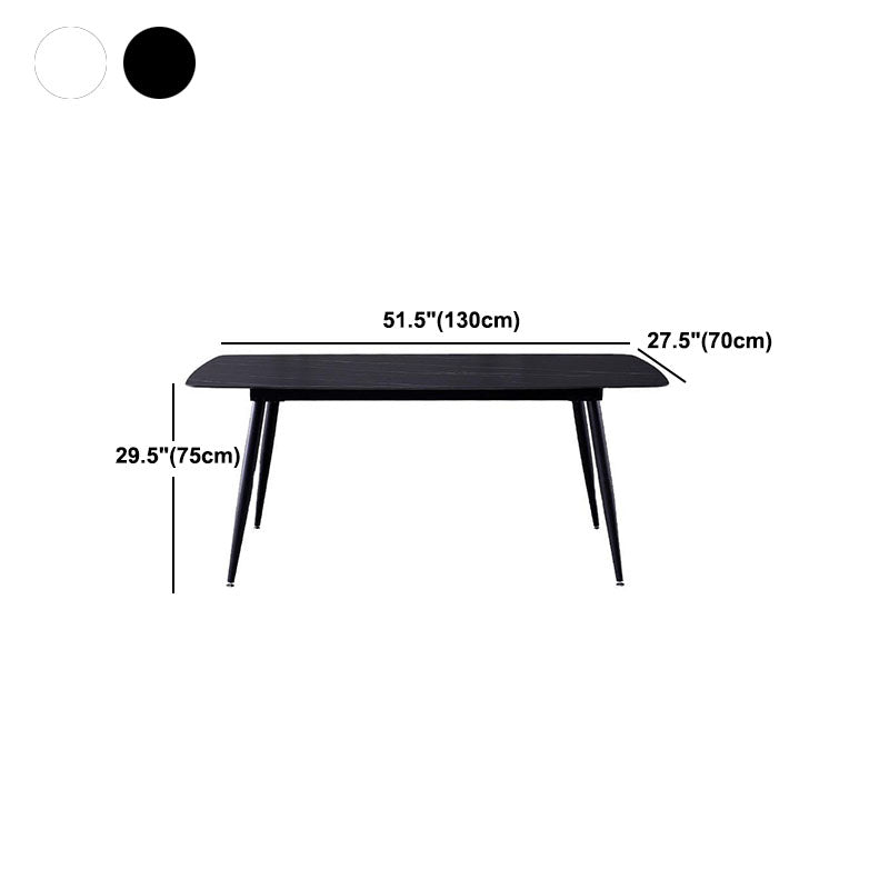 Stone Top Dining Table Industrial Rectangle Table with 4 Legs Clearhalo 'Dining Tables & Seating' 'Dining Tables' 'dining_table' 'furn' 'furn_dining_table' 'Furniture' 'furniture_dining_table' 'Kitchen & Dining Furniture' 'kitchen' 'kitchen_dining_table' 4978126