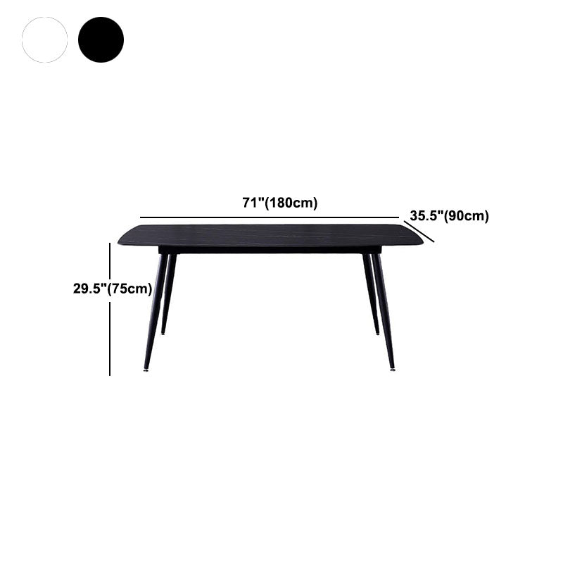 Stone Top Dining Table Industrial Rectangle Table with 4 Legs Clearhalo 'Dining Tables & Seating' 'Dining Tables' 'dining_table' 'furn' 'furn_dining_table' 'Furniture' 'furniture_dining_table' 'Kitchen & Dining Furniture' 'kitchen' 'kitchen_dining_table' 4978129