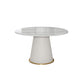Glam Sintered Stone Dining Table Round Dining Table with Pedestal Base Clearhalo 'Dining Tables & Seating' 'Dining Tables' 'dining_table' 'furn' 'furn_dining_table' 'Furniture' 'furniture_dining_table' 'Kitchen & Dining Furniture' 'kitchen' 'kitchen_dining_table' 4978134