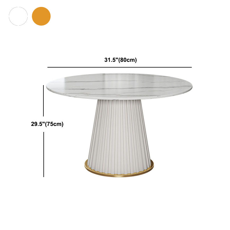Glam Sintered Stone Dining Table Round Dining Table with Pedestal Base Clearhalo 'Dining Tables & Seating' 'Dining Tables' 'dining_table' 'furn' 'furn_dining_table' 'Furniture' 'furniture_dining_table' 'Kitchen & Dining Furniture' 'kitchen' 'kitchen_dining_table' 4978141