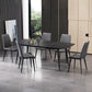 Rectangle Stone Top Dining Table Contemporary Dining Table with 4 Legs Black 63"L x 35.4"W x 29.5"H Without Chairs Clearhalo 'Dining Tables & Seating' 'Dining Tables' 'dining_table' 'furn' 'furn_dining_table' 'Furniture' 'furniture_dining_table' 'Kitchen & Dining Furniture' 'kitchen' 'kitchen_dining_table' 4978145