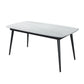 Rectangle Stone Top Dining Table Contemporary Dining Table with 4 Legs White Without Chairs Clearhalo 'Dining Tables & Seating' 'Dining Tables' 'dining_table' 'furn' 'furn_dining_table' 'Furniture' 'furniture_dining_table' 'Kitchen & Dining Furniture' 'kitchen' 'kitchen_dining_table' 4978147
